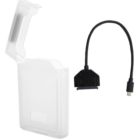 Boîtier adaptateur disque dur externe USB 3.0 Type C pour HDD/SSD 2,5 pouces, protection et transport, accessoire notebook blanc (1/5)