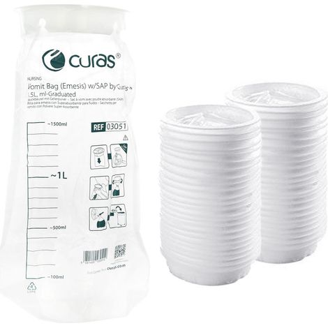 Bolsa para vómitos con inserto de gel 1,5 l 50 unidades