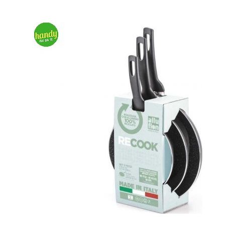 Set 3 Padelle Recook Alluflon 18+22+26cm
