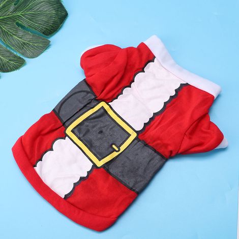 Vêtements pour animaux de compagnie en polyester à motif Père Noël, doux et confortables, pour chiens et chats, taille XS. (1/5)