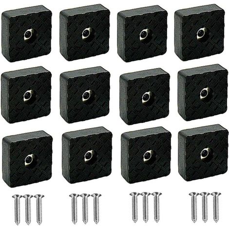 12Pièces,Nero Pad, Presidente di square-30mm,spostare i Mobili Mat Anti Rumore Pad antiderapant, per il Piano di Protezione per sedie e Mobili, (1/5)
