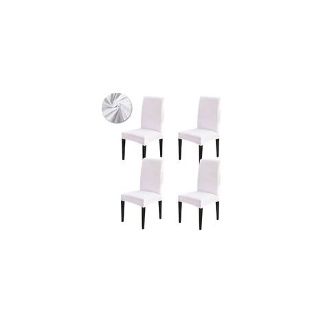 Set universeller Stretch-Stuhlhussen für Esszimmerstühle, ideal für Hochzeiten und private Feiern, weiß. – Crezuo