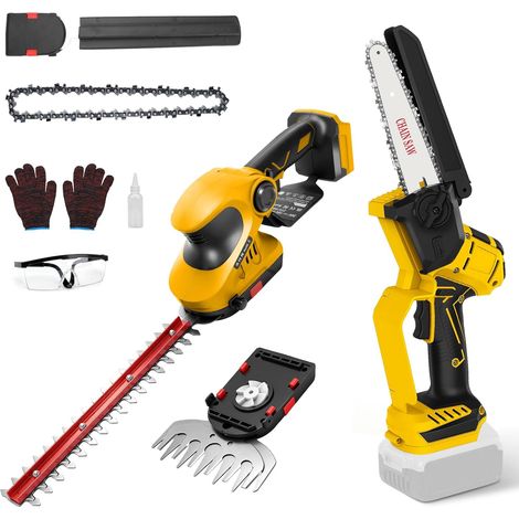 Mini Cordless Chainsaw Hedge Size Battery Compatible with 18V Battery-Free Electric Hedge Trimmer, 2 in 1 6 Inch Gazo Saw Shear Carver Hedge Shears (1/5)