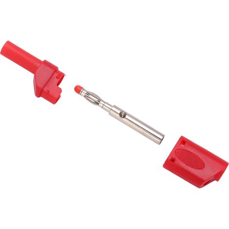 10 Stück 22.160 4mm Bananenstecker, isolierte Sicherheits-Bananenstecker mit Gehäuse für elektronische Tests, Rot (1/5)