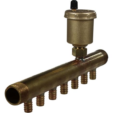 Collecteur à glissement 3/4" Mâle-Mâle Purgeur auto 7 départs 12 (1/5)