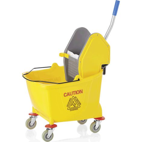 Seau de lavage à roulettes 30 ltr 54 x 38 x 65 cm jaune plastique - Was Germany (1/2)
