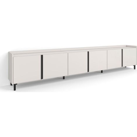 Skraut Home - TV-Schrank, Lowboard, für Wohnzimmer und Esszimmer, 309x35x61cm, Für TV-Geräte bis zu 80", Industriedesign, Moderner Stil, Beige (1/5)