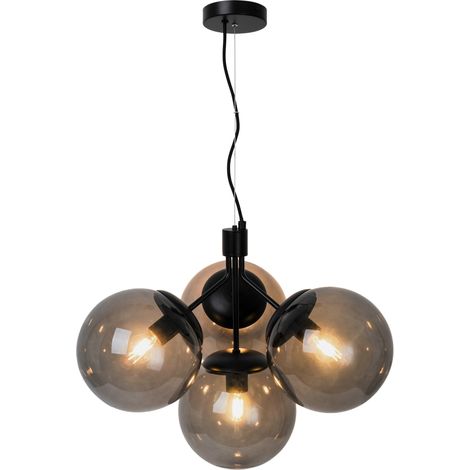 Suspension IVONA 4-Spot Verrerie Noir, H.41.5 - IP20 - E27 /Nordlux Intérieur (1/5)