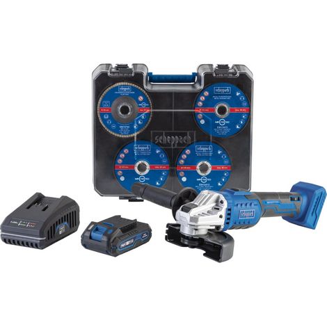 Akku-Winkelschleifer 20V 125mm inkl. Scheiben und Koffer Scheppach c-atb15/1-x (1/5)