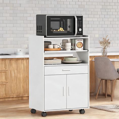 Buffet coloris blanc en panneau de particules 59 x 40 x 92 cm (1/5)