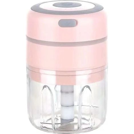 Mini électrique Hachoir à Oignons, Multi Mixeur Electrique de Cuisine Hachoir, USB Rechargeable pour Légumes Fruits Viande (Rose),8.58.513cm (1/4)