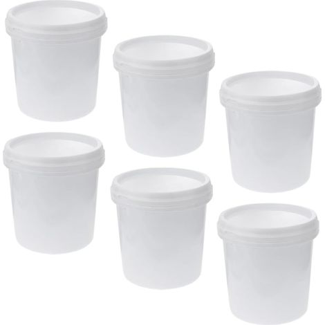 de 6 seaux à eau en plastique OUNONA avec couvercles 1 litre (1/5)