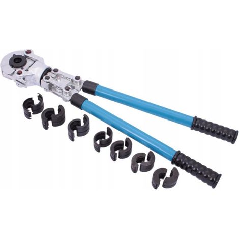 Pinza crimpatrice per tubi PEX con 9 matrici