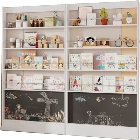 Étagère, Étagère d'exposition, Rangement adapté aux enfants, Étagère + 2 PCS (1/2)