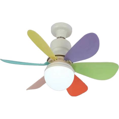 Neuer, ultraleiser Mini-Deckenventilator mit E27-Schraubsockel für Esszimmer und Schlafzimmer, 52 cm Durchmesser, 40 W, mit Fernbedienung