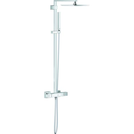 Grohe – Colonne de douche thermostatique Euphoria Cube System 230 – 26087000 – Douche de tête carrée 230mm – Mitigeur Aquadimmer – Technologie DreamSpray