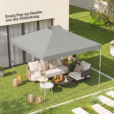 Toiture de pavillon de remplacement. étanche UV50+ avec 8 trous de drainage. 3 x 3 m. gris clair