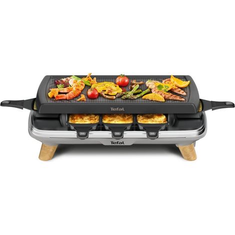Tefal RE610D12 Gourmet Raclette Grigia per 8 Persone