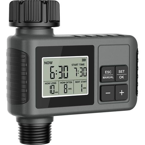 Minuteur d'irrigation Jardin, Programmable IPX5, Arrosage Automatique, Contrôle Eau Extérieur, Résistant Météo (1/5)