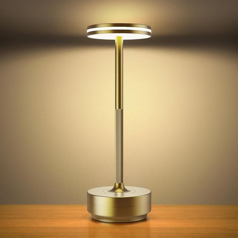 lampe de table sans fil, 5000mAh led lamp rechargeable tactile,IP54  Dimmable lumiere bureau puissante pile usb, 3 températures de couleur, pour chevet,camping,restaurant,interieur,exterieur (1/5)