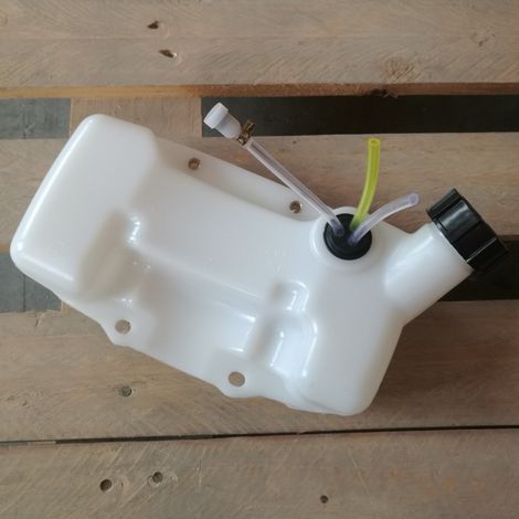TB43-Kraftstofftank: Ein Kunststoff-Kraftstofftank mit Kraftstoffleitungsanschluss und Tankdeckel, geeignet für Mitsubishi TB43-Motoren, korrosionsbeständig durch (1/4)