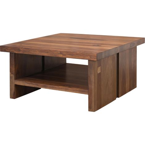 Couchtisch Sheesham 90x90x45 noble unique lackiert SYDNEY 120