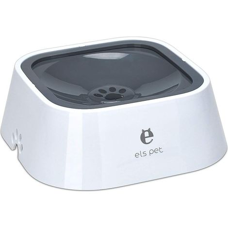 Bol Flottant Pour Animaux - 1500 ml - Anti-débordement Antidérapant Sans BPA - Pour Chien Et Chat - Gris (1/5)