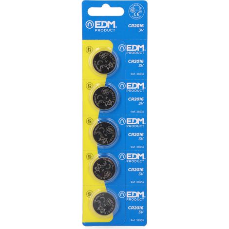 Micro pila a bottone al litio Max-pro CR2016 3V ø20 x 1,6 mm, blister da 5 pezzi