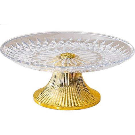 Obstteller, Cupcake-Teller, Dessertteller, Obstschale, Servierplatte, rund, vielseitig verwendbar mit Ständer, Buffetteller, Spezialteller-25cm Clear (1/5)