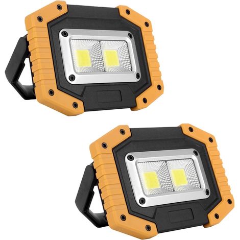 Deux ensembles de lampes de travail LED COB 30W 1500lm, rechargeables, étanches, portables, adaptées au camping en plein air, à la randonnée (1/5)