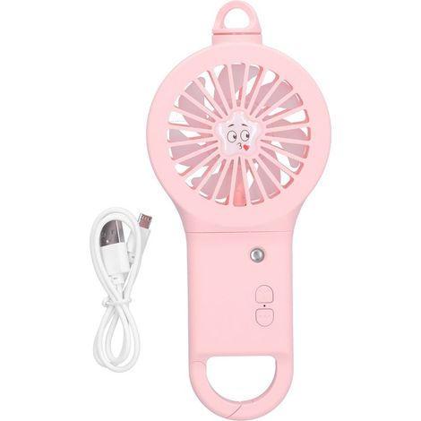 Wiederaufladbarer, tragbarer Nebelventilator in Pink für Reisen und Zuhause - KZQ (1/5)