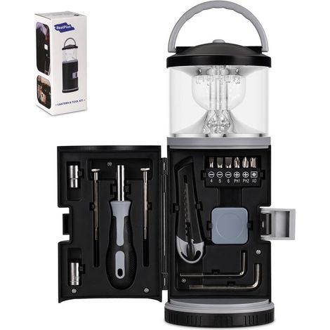 LED-Campinglaterne, Multitool und Angelausrüstung für Outdoor-Aktivitäten wie Camping und Wandern. Perfekt als Geburtstags- oder Vatertagsgeschenk. (1/5)