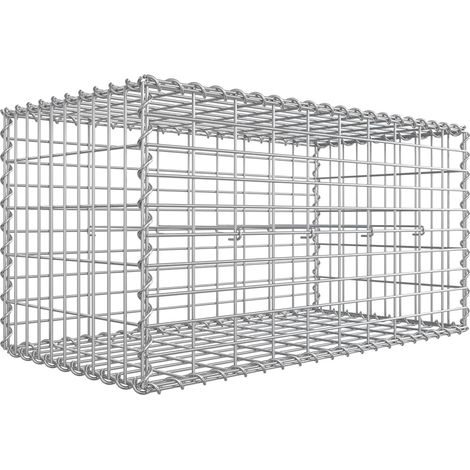 Gabbione in metallo per pietre a maglia fine 5 x 10 cm in acciaio zincato antiruggine 100 x 90 x 30 cm divisorio da parete decorazione da giardino 120003716
