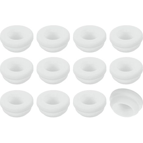 12Pcs Passe-Fils En Caoutchouc, Diamètre De Montage 13mm Diamètre Intérieur 10mm Bouchon D’Ouverture De Pare-Feu, Couvre-Trou Anti-Rayures Pour Boîte Électrique Câblage, Blanc (1/5)