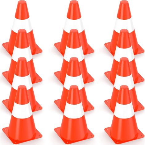 Pylônes 23cm, lot de 12 cônes de signalisation empilables, cônes de marquage pour activités extérieures et événements festifs, pylônes pour enfants pour football, sport et entraînement de chiens (1/5)