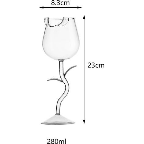 Rosenförmiges Weinglas aus hochwertigem Borosilikatglas, ideal für Cocktails und Partys. (1/5)