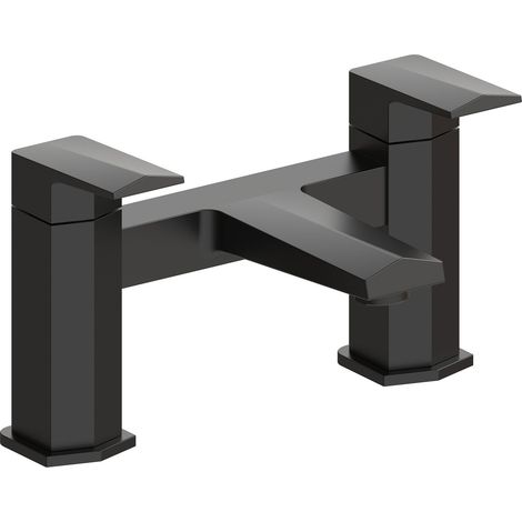 Signature Geo Bath Filler Tap Pillar Mounted - Matt Black