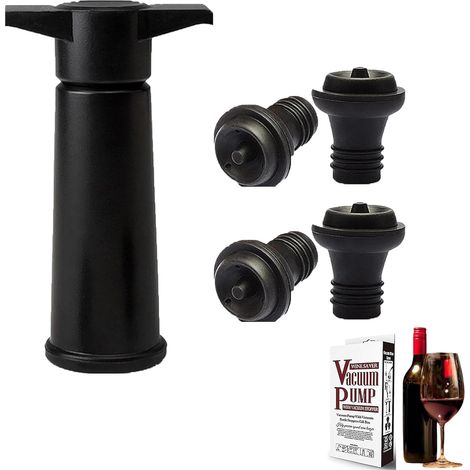 Pompe à vide vin + 4 bouchons , réutilisable , conserve le vin frais jusqu'à 7 jours , accessoires vin (1/5)