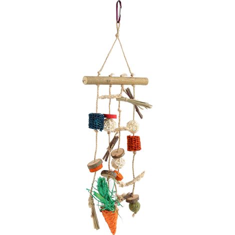 Jouets à mâcher suspendus pour cage à lapins, pour le nettoyage des dents, friandises naturelles à mâcher pour hamsters et autres petits animaux de compagnie. (1/5)