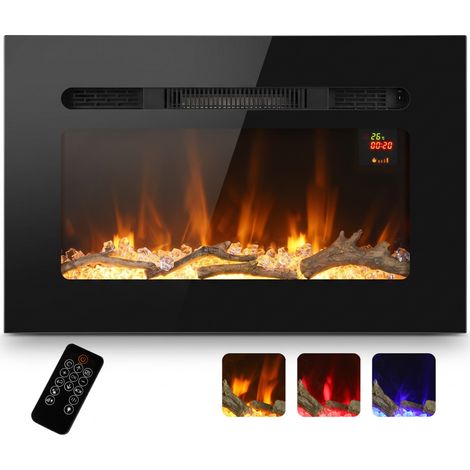 Chimenea eléctrica, temporizador, altura regulable, negra, 66 × 15,8 × 45 cm, 11 kg (1/5)
