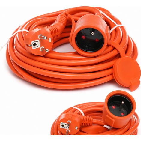 Cable alargador de jardín de 10 m con solapa  Kraft&Dele