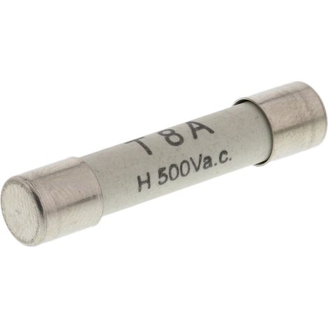 Cartouche fusible RS PRO, 8A, 6.3 x 32mm, Type T, 500V c.a.