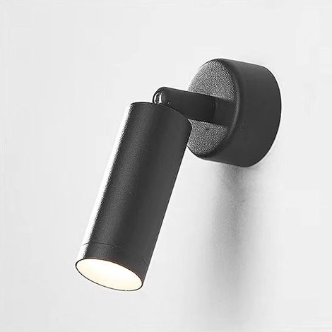 Lampe à LED rotative réglable montée appliques murales projecteur piste décor lumière extérieure luminaires décoratifs blanc pliant (noir) (1/4)
