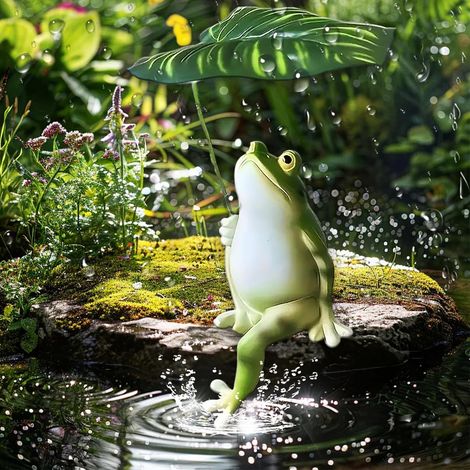 Statue de Grenouille Decoration Jardin Exterieur Figurine Grenouille Résine Étanche Idee Cadeau pour Balcon Chambre Decoration (1/5)