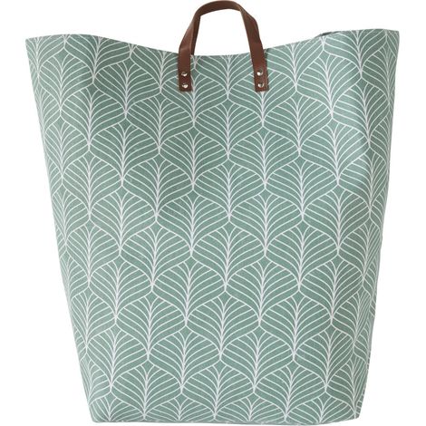 Panier à linge 70L imprimé feuillage (1/4)