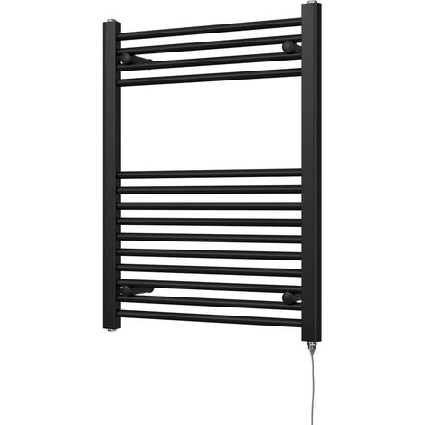 Zennor - Black Electric Towel Rail H800mm x W600mm Straight 400w Standard (1/3)