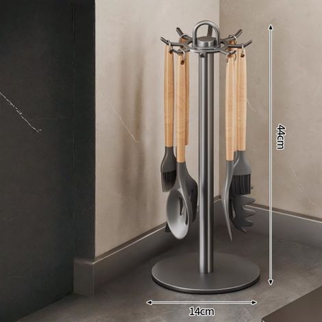 Support de rangement pour ustensiles de cuisine gris canon
