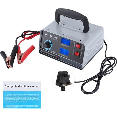 Chargeur de batterie voiture automatique 400W 12V/24V avec écran LED et réparation par impulsions - Prise UK (1/5)