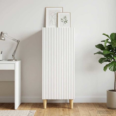 Beyamis Buffet blanc 33 x 34,5 x 90 cm en bois d'ingénierie (1/5)
