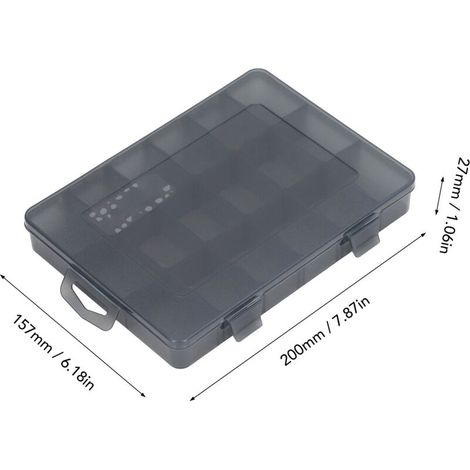 Caja para monedas Crezuo con múltiples compartimentos y separador extraíble, de plástico transparente, 18 compartimentos, ideal para guardar pequeños accesorios de joyería.